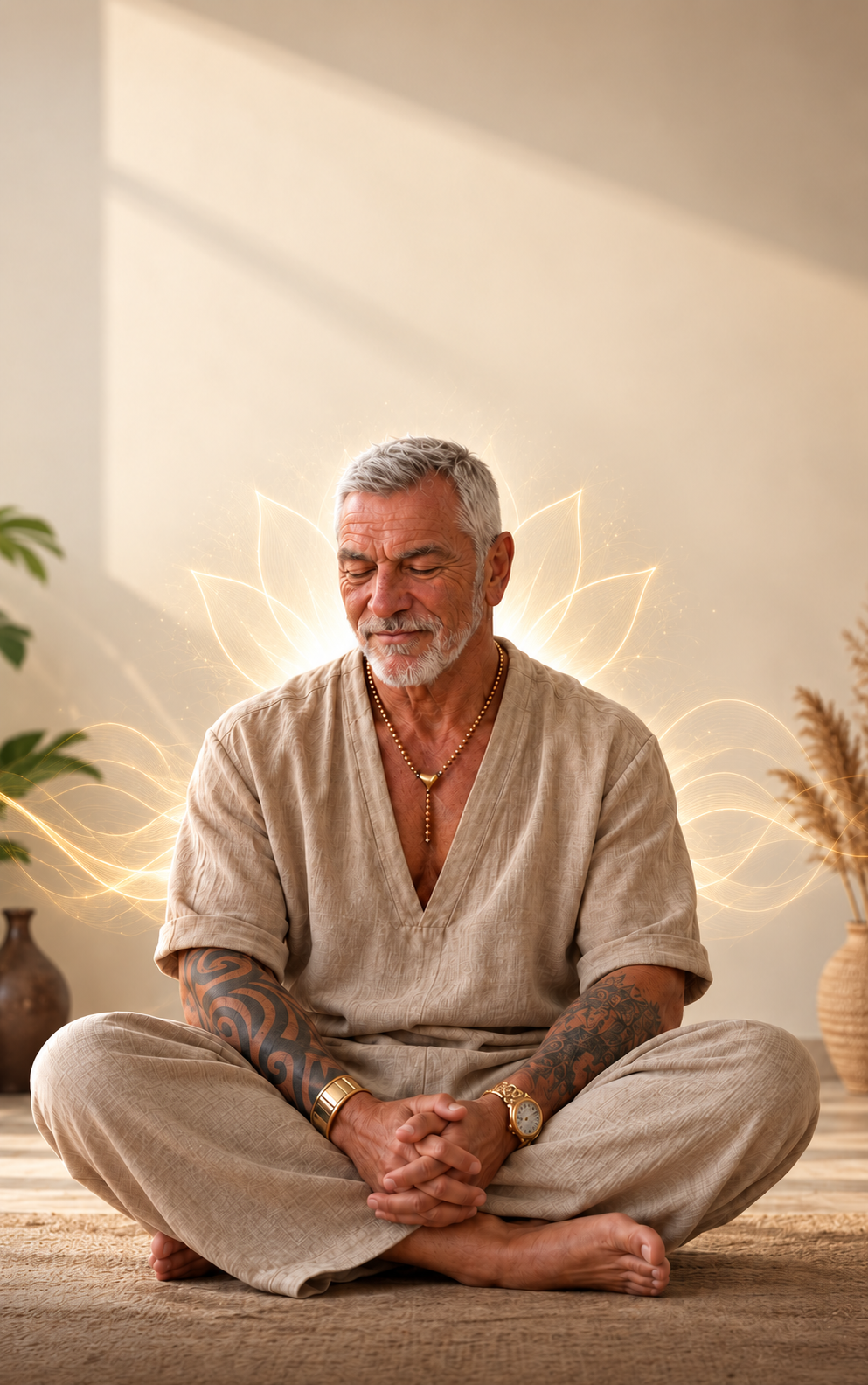 Dirk in einer ruhigen, meditativen Haltung